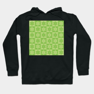 Floral Checkered Pattern in Green Hoodie